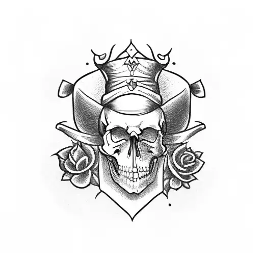 Skull With A Medieval Jester Hat