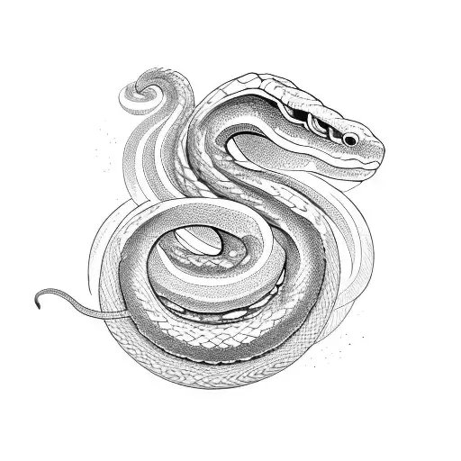 One Dimensional Drawing Of A Snake