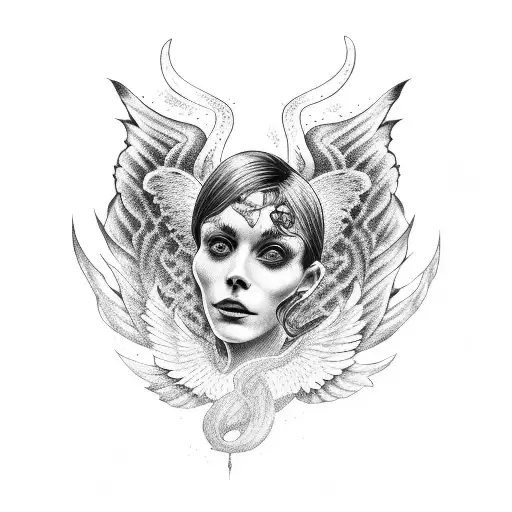 Louisa Lucke Arm Tattoo With Custom Angel Face