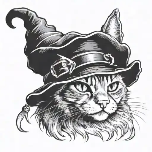 Cat With Witch Hat