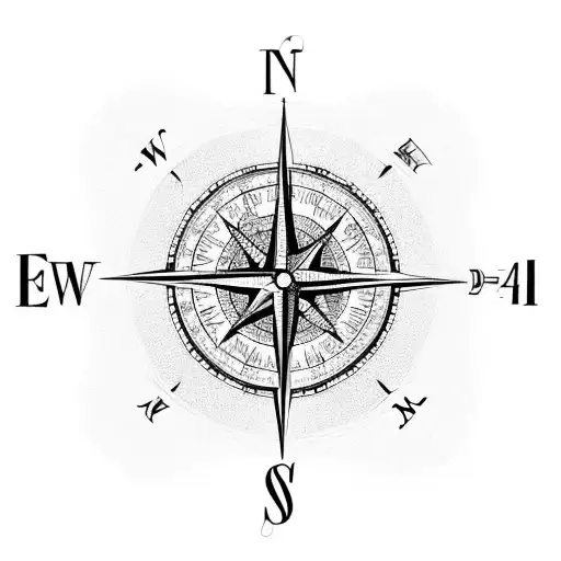 A Compass Surrounded By Intricate Travel Landmarks With An Anchor