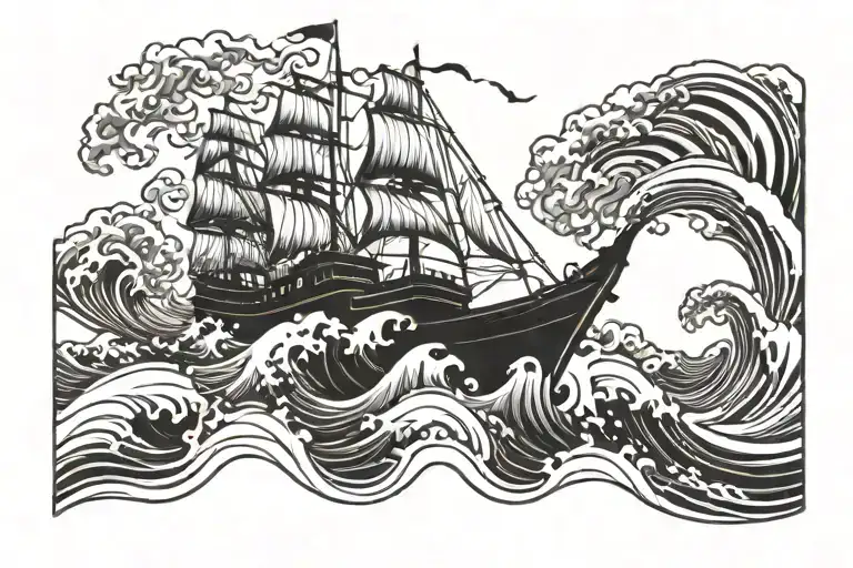 Boat On Ocean Waves