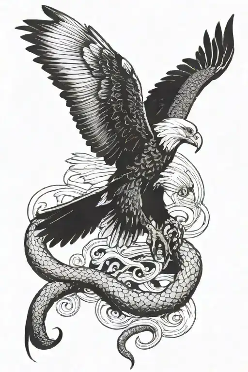 Eagle Catching Snake