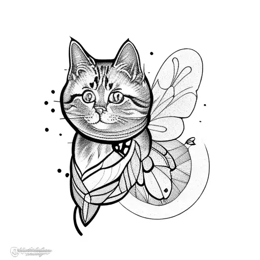 Cat With A Butterfly