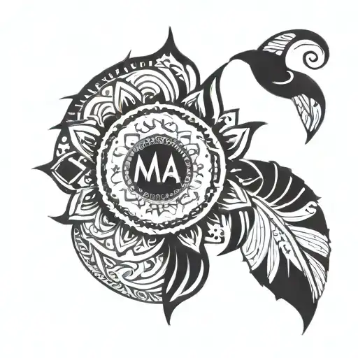 A Mandala Design With Hidden Elements Of 'Maa' And 'Baba' In Hindi Script