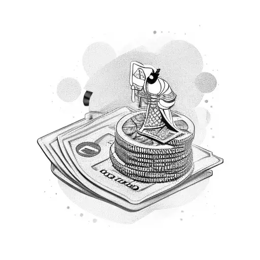 A Samurai Slicing Through A Stack Of Money In A Casino