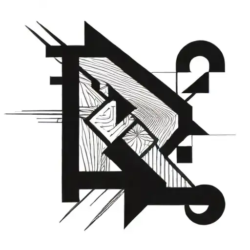 Lines Black Geometric Abstract Full Leg Tattoo Negative Space