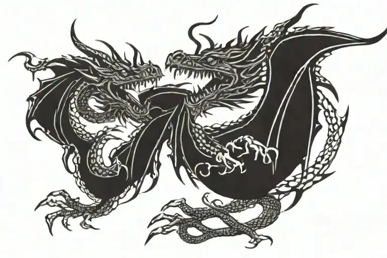 Dragon On The Left And Right Clavicle