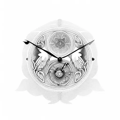 Celtic Wings With Clock