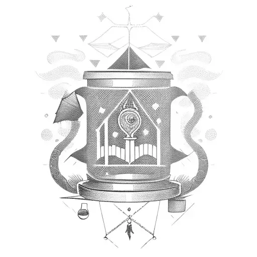 Scales Of Justice With A Coffee Cup Balancing On One Side