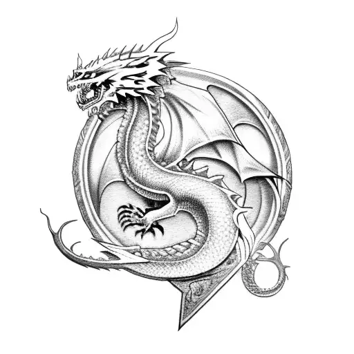 Sword With Dragon Wrapped Around