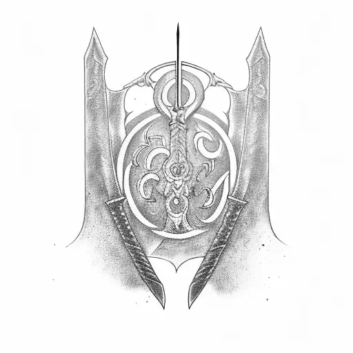 A Tattoo Of The Sword Of Guts From The Anime Berserk