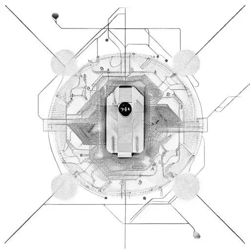 Techno-inspired Circuitry Design With A Sleek Luxury Car Driving Through It