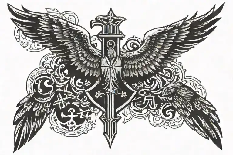 Eagle Wing With Orthodox Cross