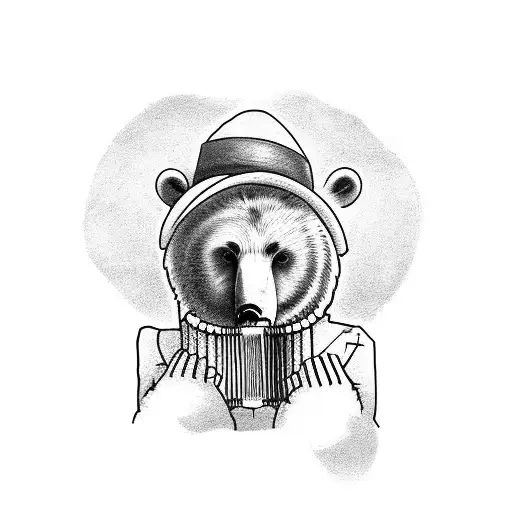 Beggar Bear Playing Accordion