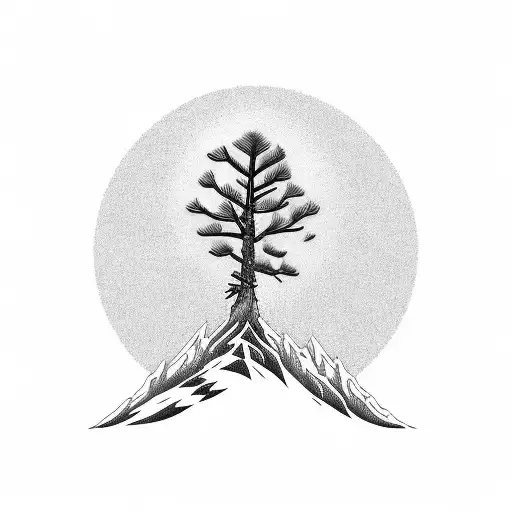 3 Pine Tree With Ad Meliora Phrase