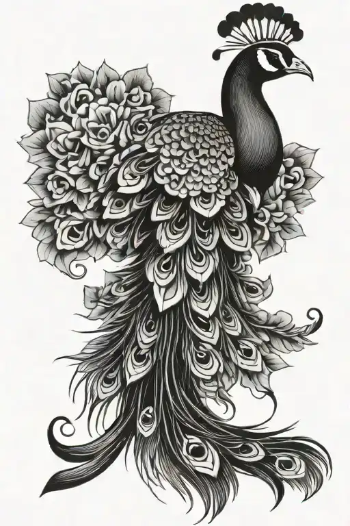 Peacock Black Grey