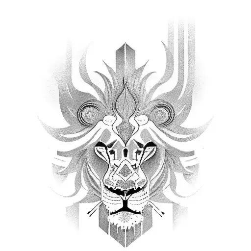 Full Sleeve Lion Clock Eye Doves