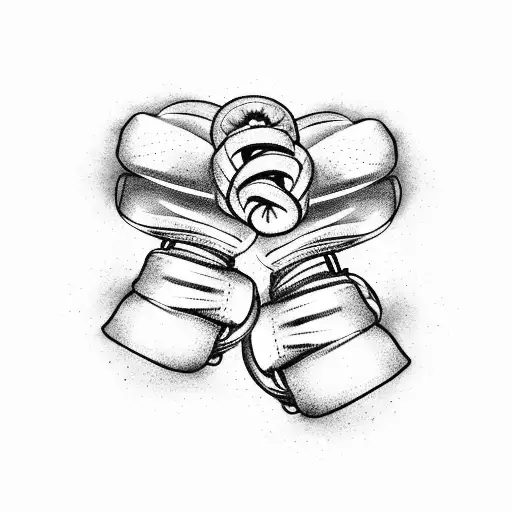 A Symphony Of Music Notes Intertwined With Boxing Gloves