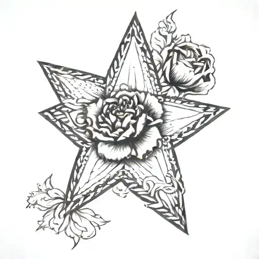 Nautical Star With Carnation Flower