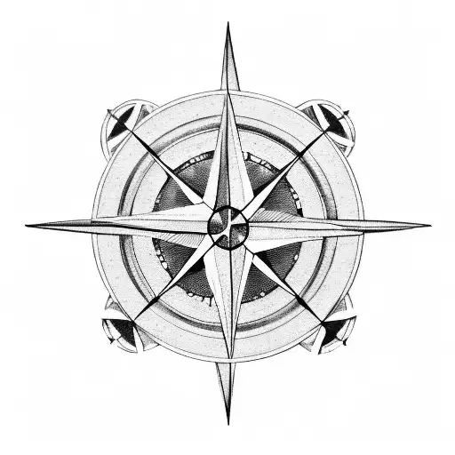 Weights And Gym Equipment Forming A Compass Rose