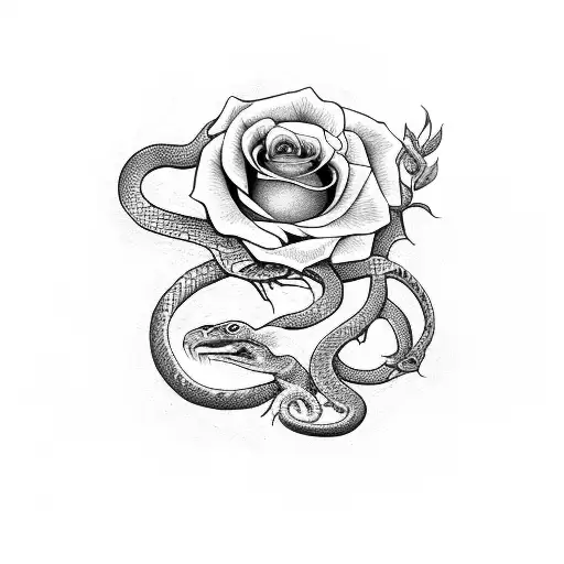 Snake With Roses