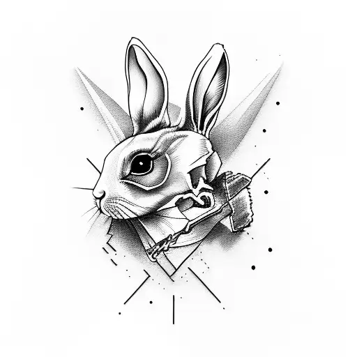 Rabbit Skeleton Dark Realism Skull