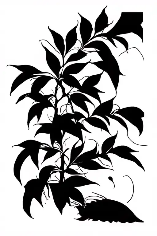 Minimal And Abstract Tatoo Of Artistic Persian Cypress In Line Style