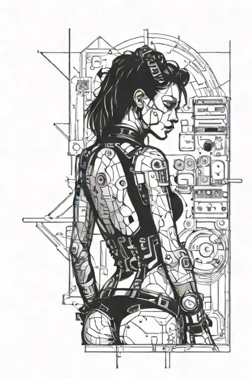 Sexy Cyberpunk Girl Standing