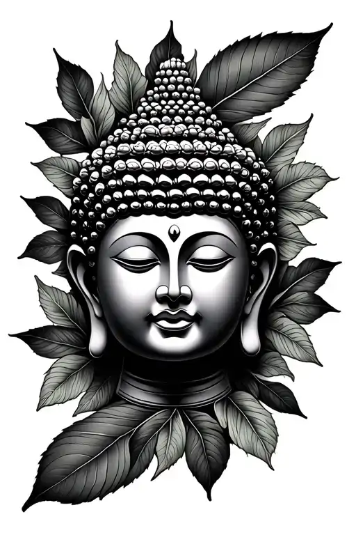 Leaf And Buddha Surrounded