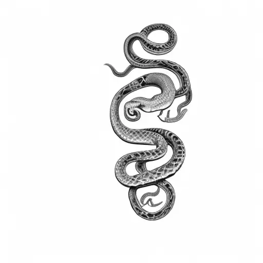 A Snake On A Black Background