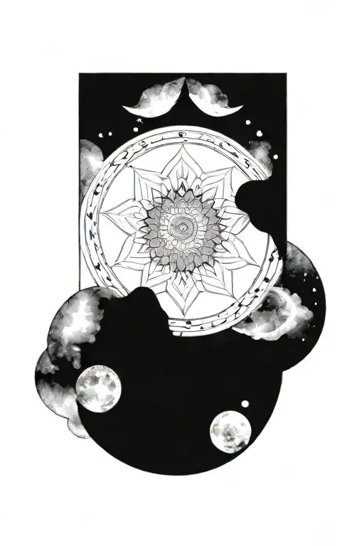 Mandala Circle With Space Themed