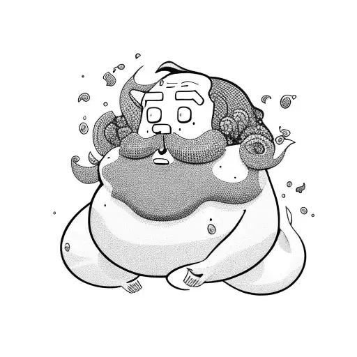 Chubby Mermaid Man With Beard And Body Hair