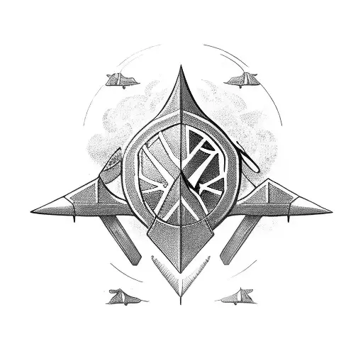 Sword With Sorroundings Of Money Airplane Supercar And A Heart