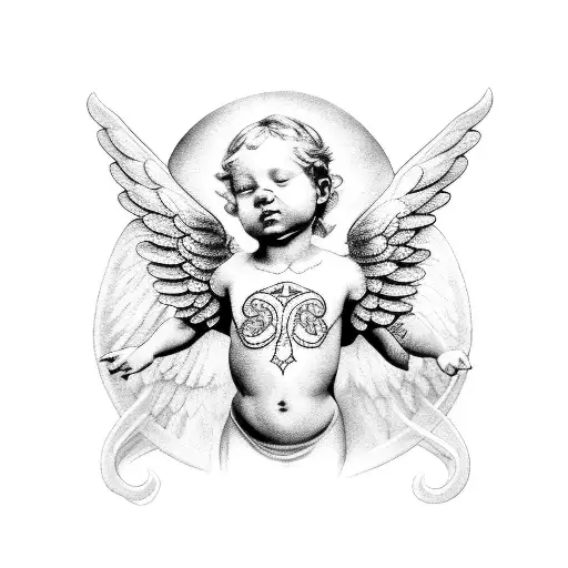 Foetus Angel With Wings And Halo