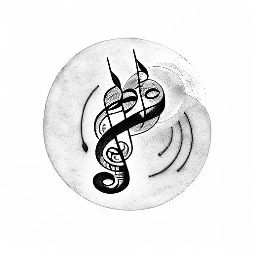 Music Note With Moon