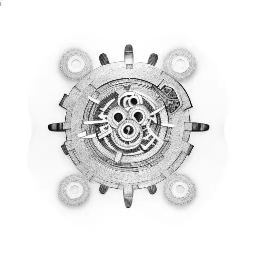 A Guitar Made Out Of Mechanical Gears