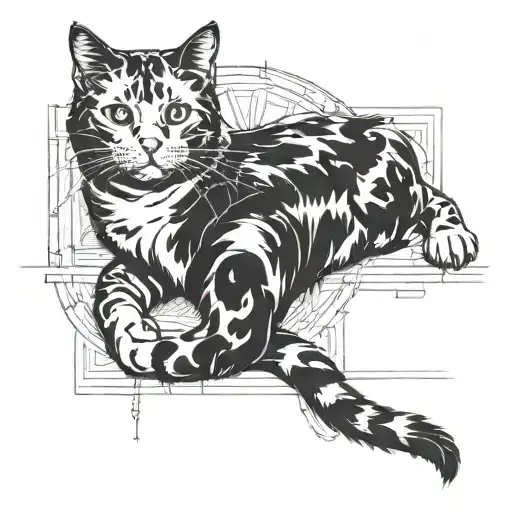 Black And White Cat Rolling On The Floor Plan