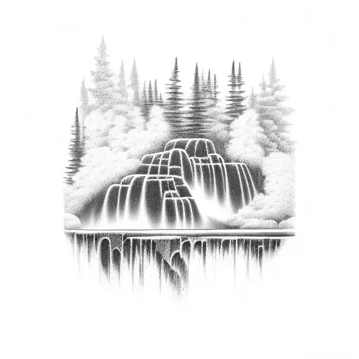 A Trombone Merging With A Waterfall In A Natural Landscape