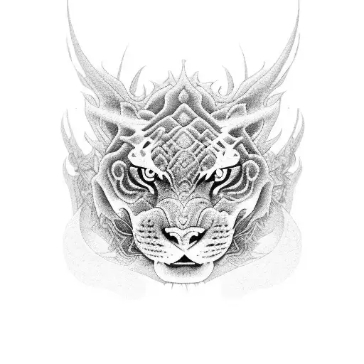 Dragon Y Un Tigre Estilo Japones