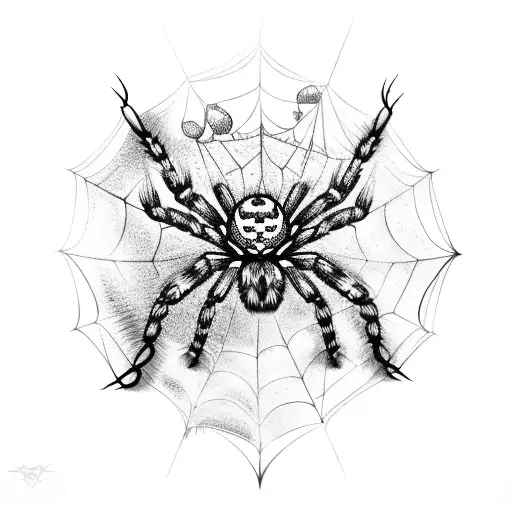 A Dark And Intricate Design Of A Gothic Spiders Forming A Web Around It