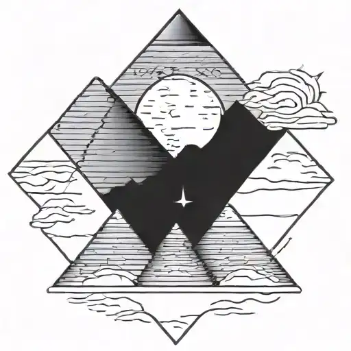 Egypt Pyramid Moon Desert