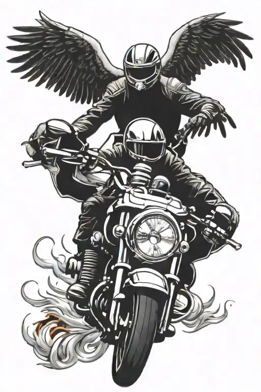 Sport Motorcylce With Angel Wings