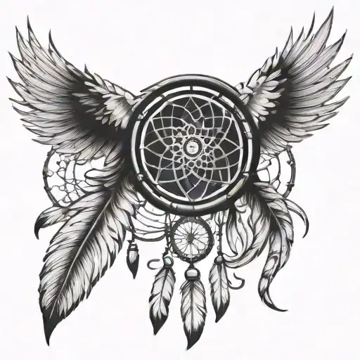 A Dreamcatcher With Wings Symbolizing The Ability To Fly To Dream
