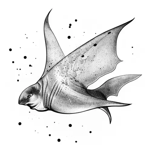 A Majestic Manta Ray Swimming Gracefully In The Vast Ocean