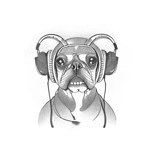 A Dog Wearing Headphones Listening To A Vinyl Record