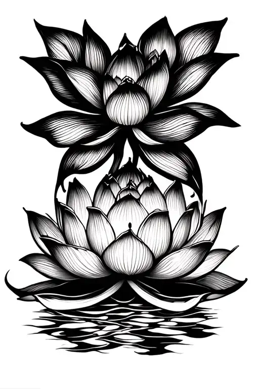 Lotus Flowers Unalome Symbol With Lotus