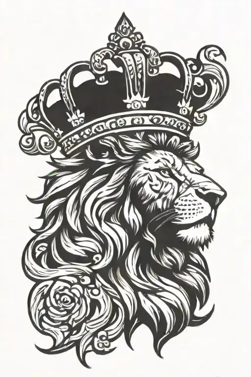 Lion Roaring Wearing Crown