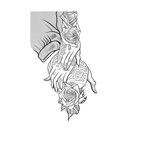 A Praying Hand With A Rose