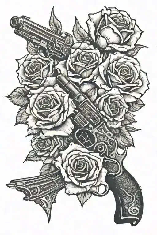 Dead Roses And Gun Surrounded
